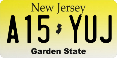 NJ license plate A15YUJ