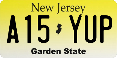 NJ license plate A15YUP