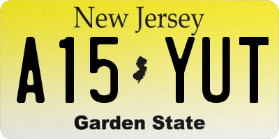 NJ license plate A15YUT