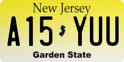 NJ license plate A15YUU