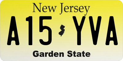 NJ license plate A15YVA