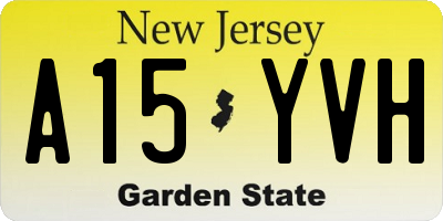 NJ license plate A15YVH