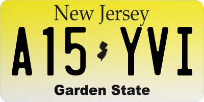 NJ license plate A15YVI
