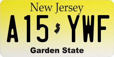 NJ license plate A15YWF
