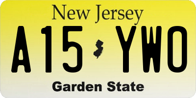 NJ license plate A15YWO