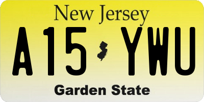 NJ license plate A15YWU