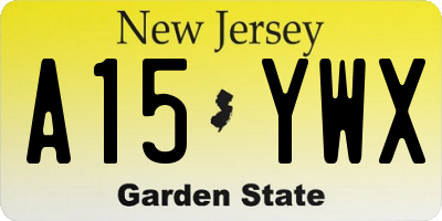 NJ license plate A15YWX