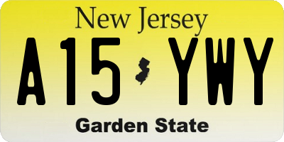 NJ license plate A15YWY