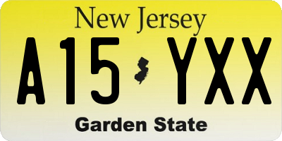 NJ license plate A15YXX