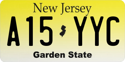 NJ license plate A15YYC