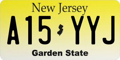NJ license plate A15YYJ