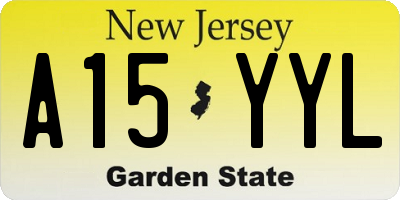 NJ license plate A15YYL