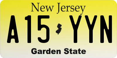 NJ license plate A15YYN