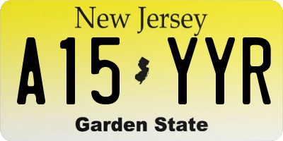 NJ license plate A15YYR