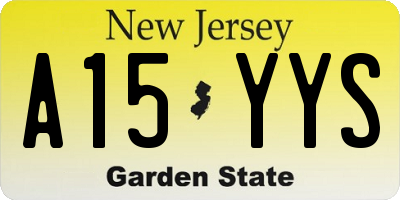 NJ license plate A15YYS