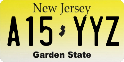 NJ license plate A15YYZ