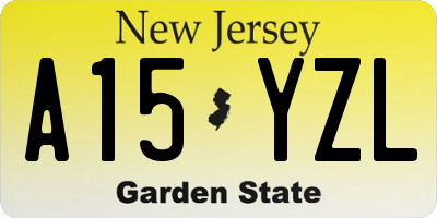 NJ license plate A15YZL