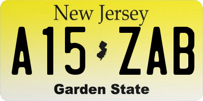 NJ license plate A15ZAB