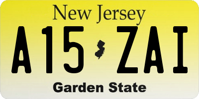NJ license plate A15ZAI