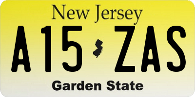 NJ license plate A15ZAS