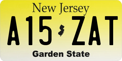 NJ license plate A15ZAT