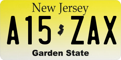 NJ license plate A15ZAX