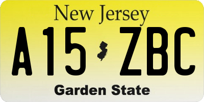 NJ license plate A15ZBC