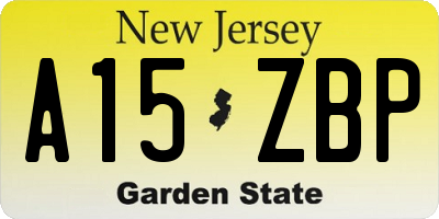 NJ license plate A15ZBP