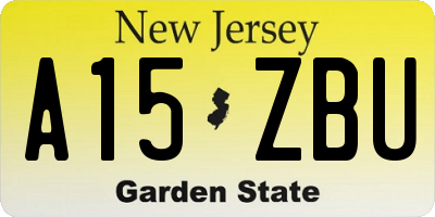 NJ license plate A15ZBU