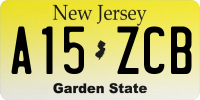 NJ license plate A15ZCB