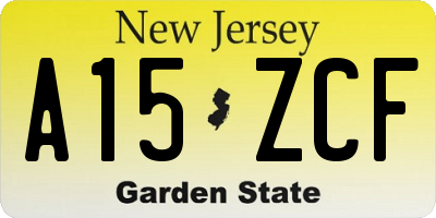 NJ license plate A15ZCF