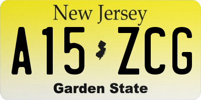 NJ license plate A15ZCG