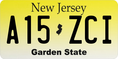 NJ license plate A15ZCI