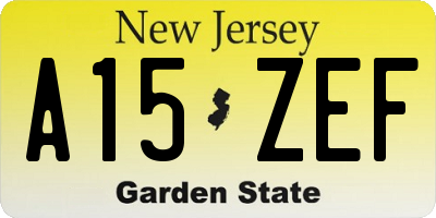 NJ license plate A15ZEF