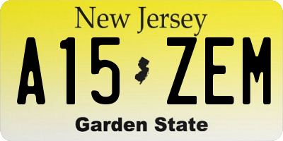 NJ license plate A15ZEM