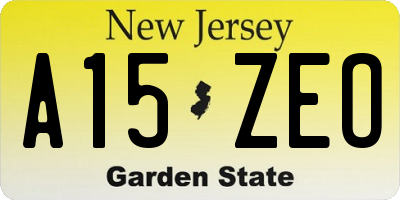 NJ license plate A15ZEO