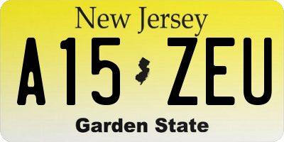 NJ license plate A15ZEU