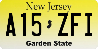 NJ license plate A15ZFI