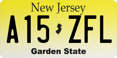 NJ license plate A15ZFL