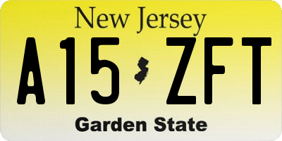 NJ license plate A15ZFT
