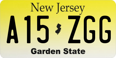 NJ license plate A15ZGG