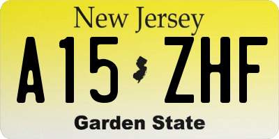 NJ license plate A15ZHF