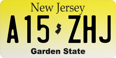 NJ license plate A15ZHJ