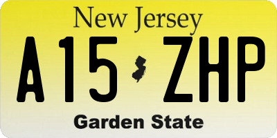 NJ license plate A15ZHP