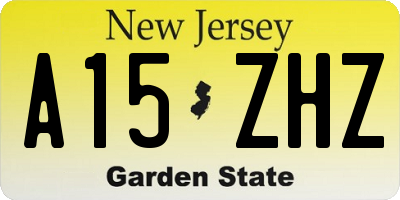 NJ license plate A15ZHZ