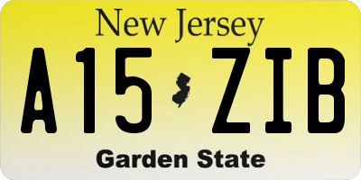 NJ license plate A15ZIB