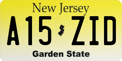 NJ license plate A15ZID