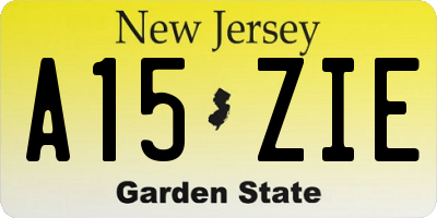 NJ license plate A15ZIE
