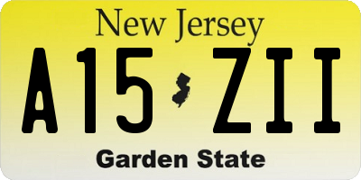 NJ license plate A15ZII