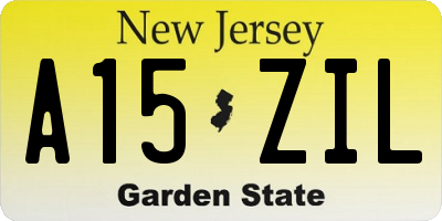 NJ license plate A15ZIL